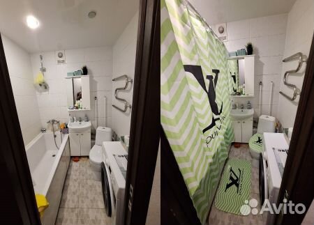 Шторка и коврики для ванной и туалета 4 предмета