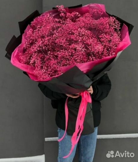 Букеты-XXL из Радужной Гипсофилы