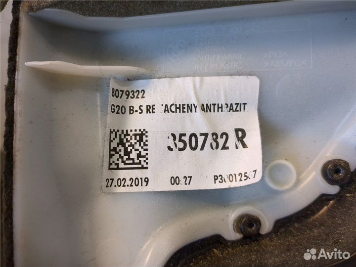 Обшивка центральной стойки BMW 3 G20, G21 2018, 20