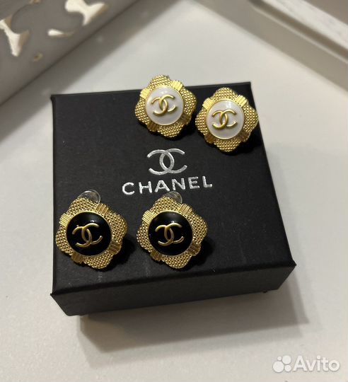Серьги chanel премиум