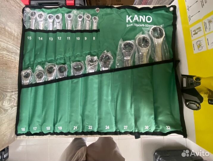 Набор накидных ключей с трещеткой