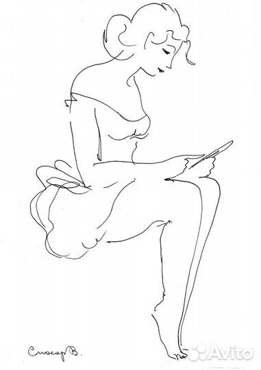 Интерьерная картина лайнворк линейный рисунок