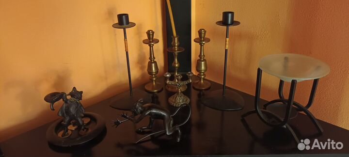 Подсвечник латунь, чугун, металл. Винтаж. СССР