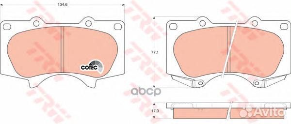 Колодки пер.toyota land cruiser 03 GDB3364 TRW