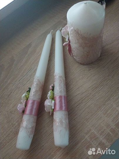 Свадебные свечи,ручная работа