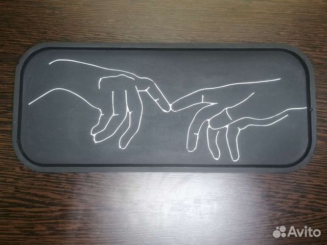 Гипсовая тарелка (черная/белая) / подарок