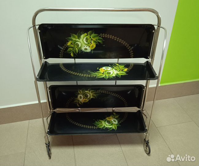 Столик сервировочный раскладной на колесиках