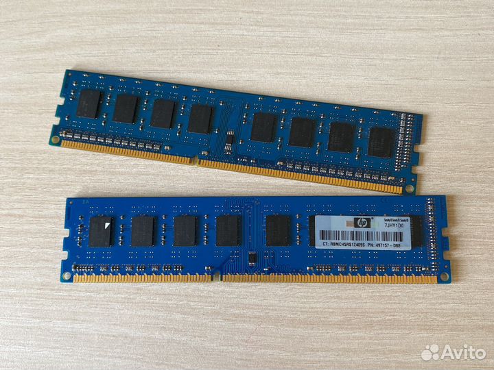 Оперативная память ddr3 1gb 1600mHz HP 2 плашки