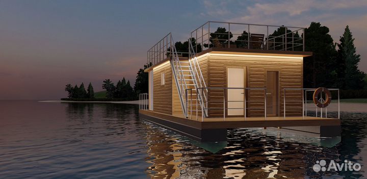 Жилой дом на воде тримаран (хаусбот) Наутилус-72