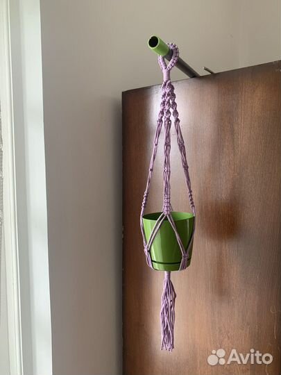 Кашпо подвесное для цветов макраме