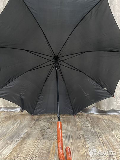 Зонт - трость черный (полуавтомат)