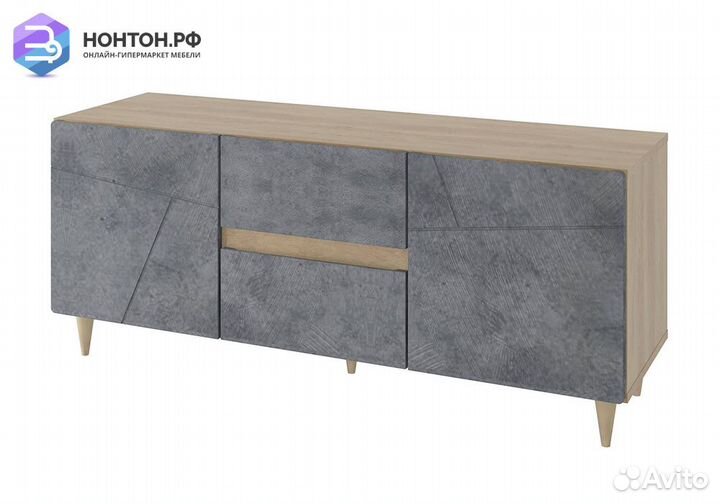 Тв-Тумба Киото дуб небраска / бетон темный