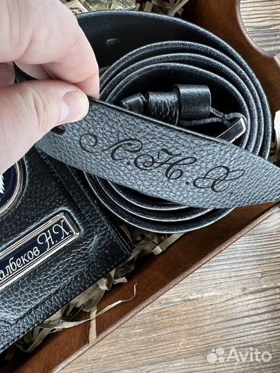 Ремень из натуральной кожи с гравировкой