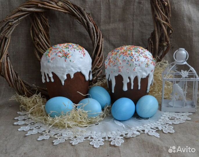 Муляж пасхального кулича (пасха, пасхальный декор)