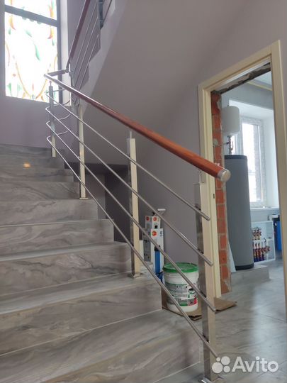 Перила с пвх поручнем и ригелями