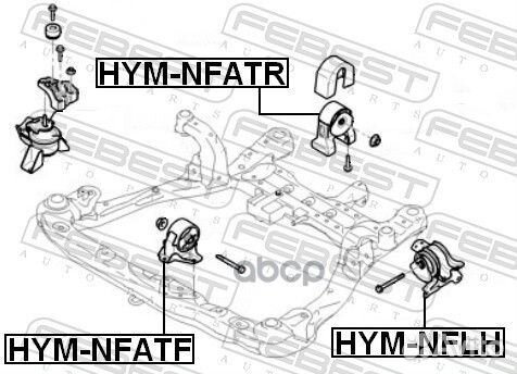 Подушка двигателя левая (гидравлическая) hymnfl