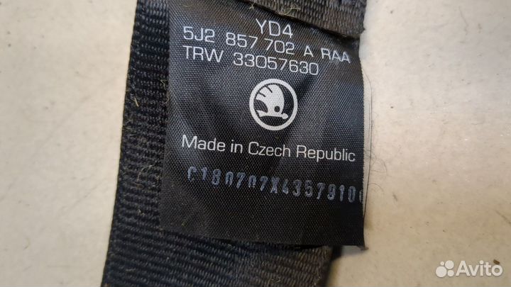 Ремень безопасности правый передний Skoda Fabia