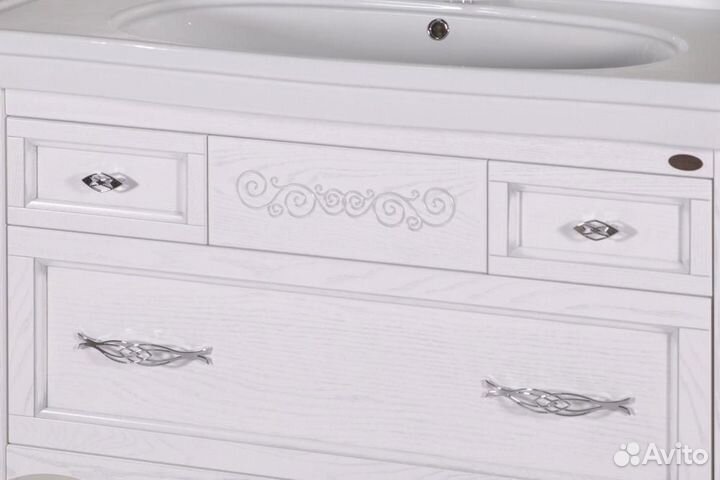 Тумба с раковиной ASB-Woodline Модерн 105 белая, п