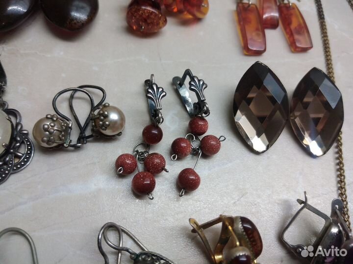 Винтажные серьги, клипсы времён СССР. Мельхиор