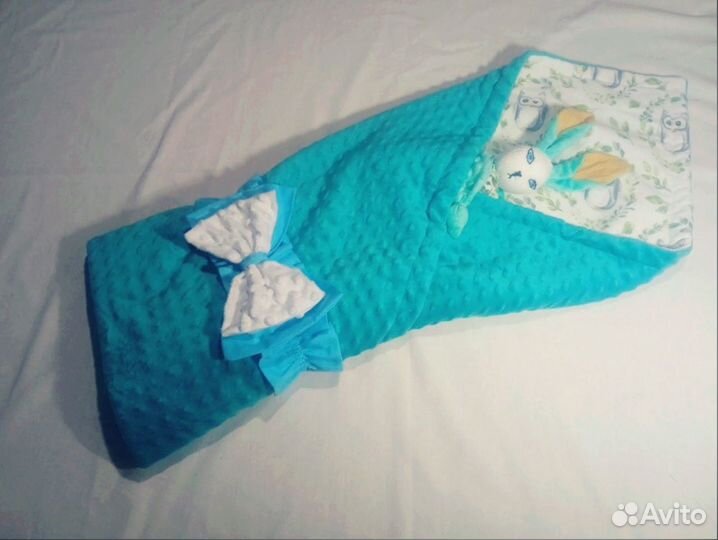 Детский плед/Одеяло/Конверт/Плюшевый/Новый