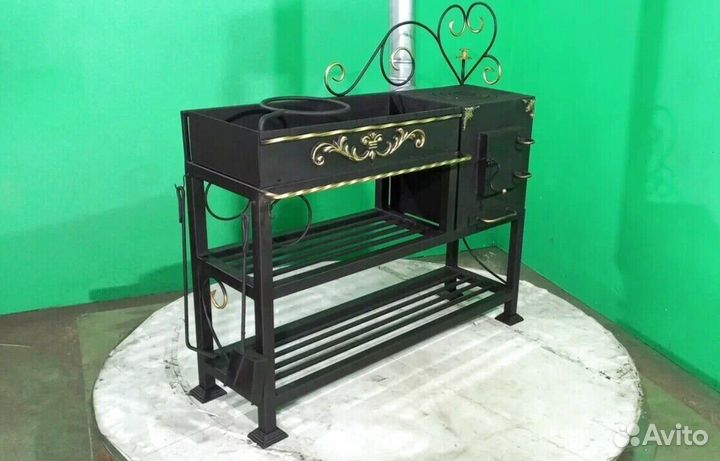 Мангал с печкой под казан