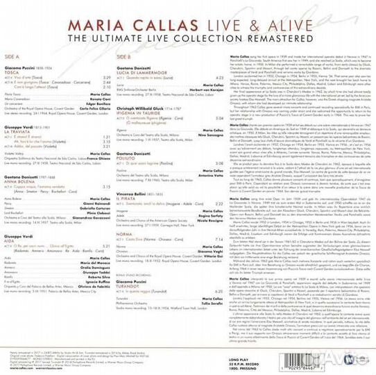 Виниловая пластинка WMC Maria Callas Maria Callas: