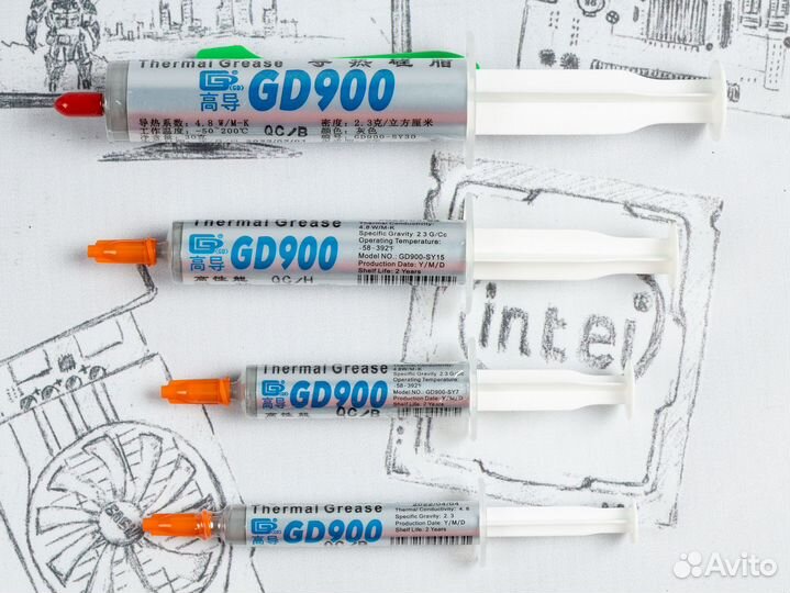 Термопаста GD900 4.8Вт/мК, 3гр, шприц