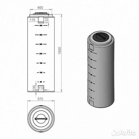 Емкость пластиковая 400л