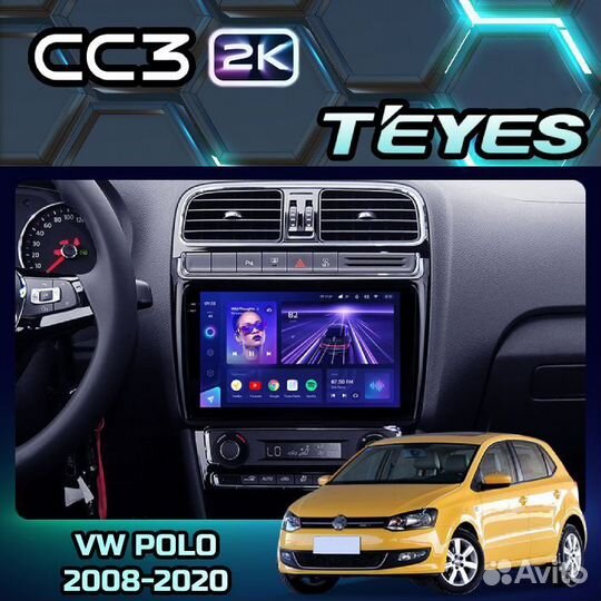 Магнитола Teyes CC3 3+32 2K Volkswagen polo 08-20