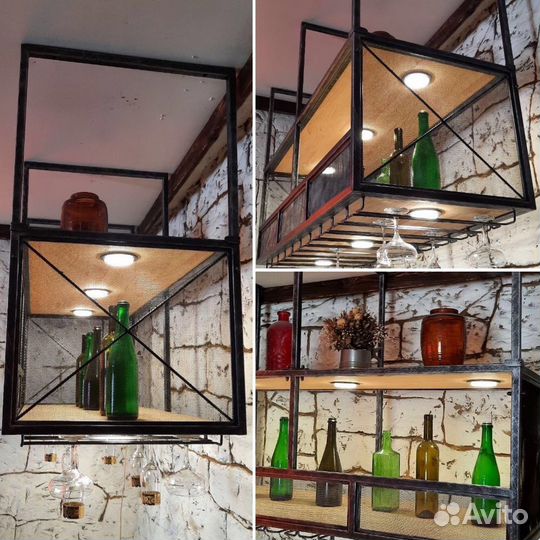 Подвес для кухни, барная полка, кованый подвес