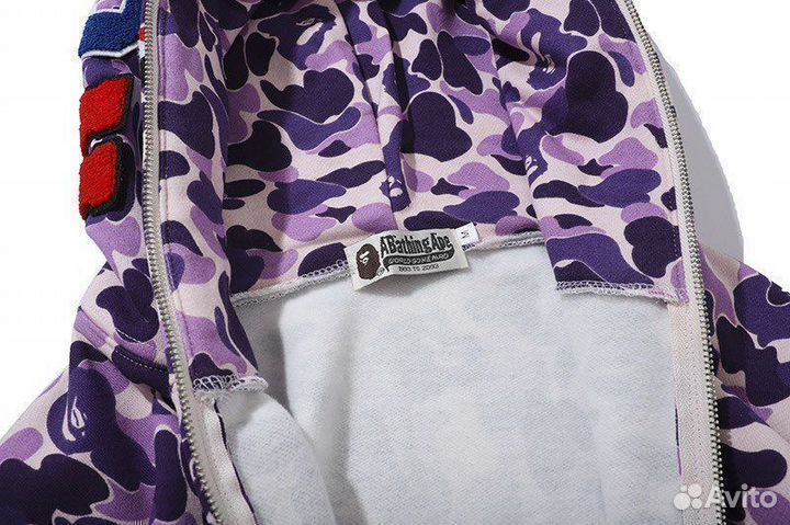 Зип худи Bape сиреневое