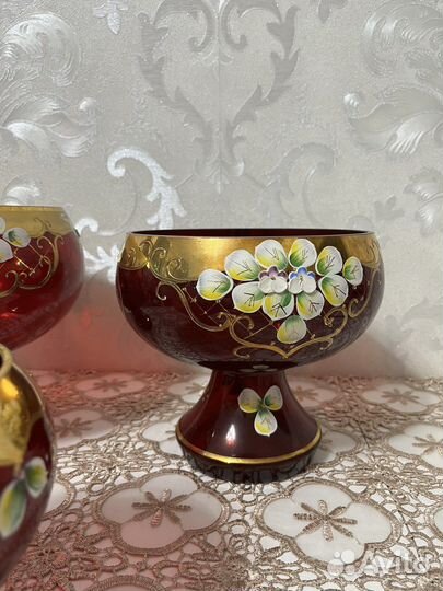 Ваза для фруктов Богемия Чехия