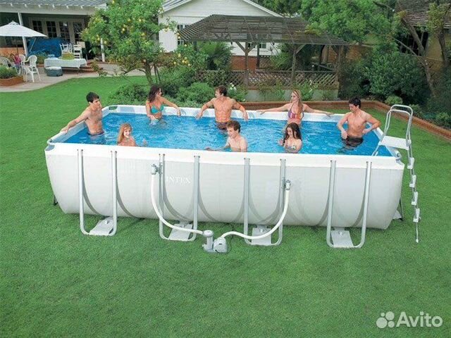 Каркасный бассейн прямоугольный 412/201/122
