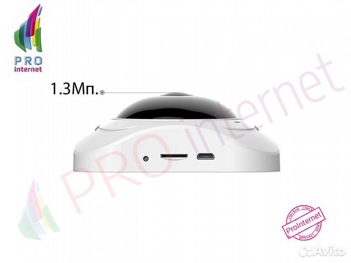 3D Wifi IP Камера 1.3Мп Рыбий Глаз Видеонаблюдение