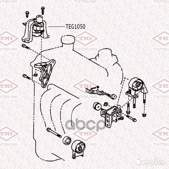 Опора двигателя toyota yaris 01- TEG1050 tatsumi