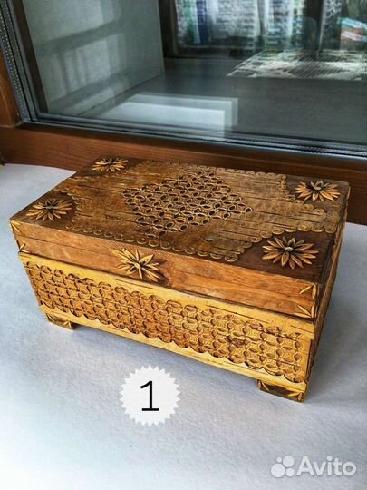 Коллекция шкатулок дерево и береста винтаж, ретро