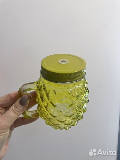 Кружка-банка с ручкой ананс