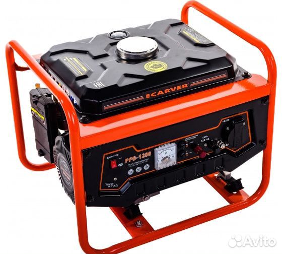 Генератор carver PPG- 1200 бензин (LT-156F, 0,9/1