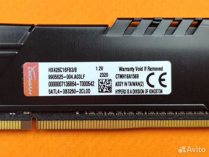 Память DDR4 8 GB 2666 Mhz HyperX Fury