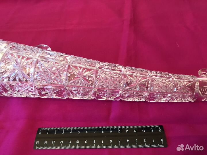Хрустальный рог СССР,70-е гг,55 см, ручная работа