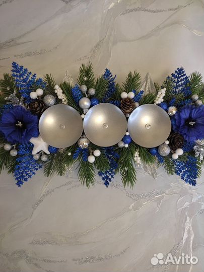 Подсвечник новогодний на 3 свечи