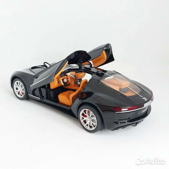 Машина металлическая Bugatti Atlantic свет звук