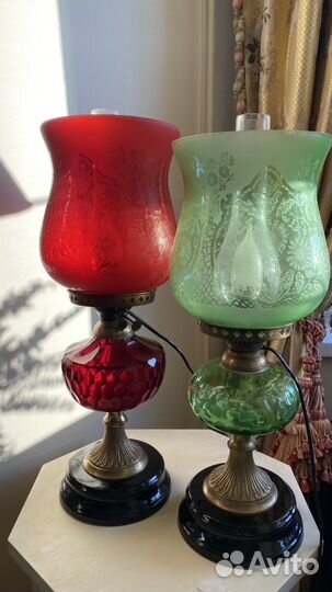 Пара/Лампа настольная/винтаж/антиквариат
