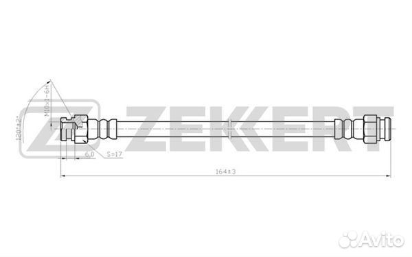 Шланг тормозной задний Seat Ibiza II