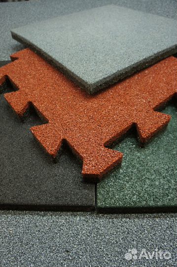Резиновая плитка 500х500, покрытие в рулоне