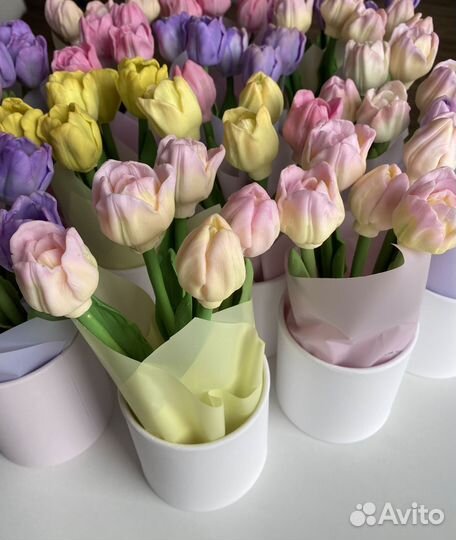 Тюльпаны к 8 марта из мыла