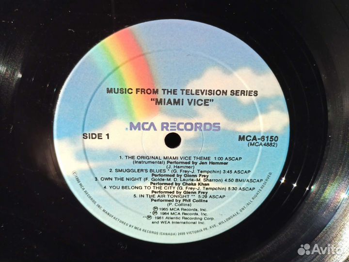 Пластинка Miami Vice Канада