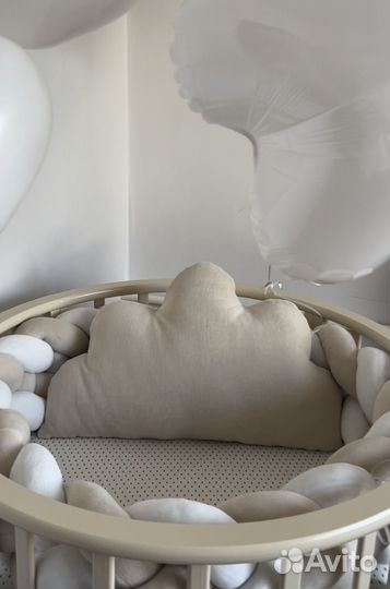 Детская кроватка с маятником круглая трансформер