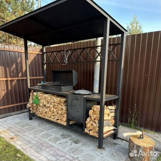 Мангал с крышей