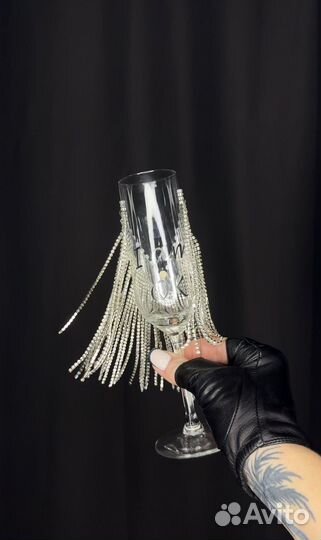 Бокал для шампанского со стразами